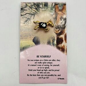 Gold and Black Crystal Zebra Brooch Lapel Pin